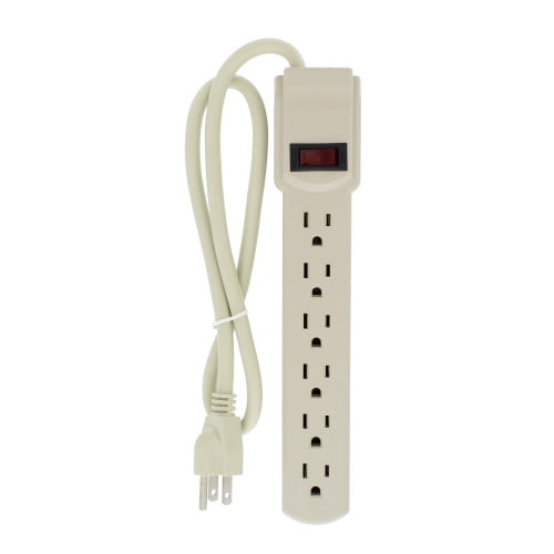 2 USB Bright-Way Grounded Power Strip 3 Outlet Gray